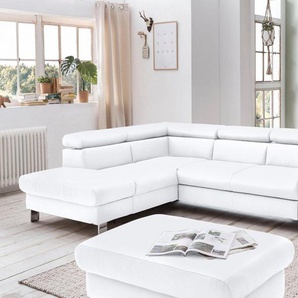 COTTA Polstergarnitur Komaris, (Set), Set: bestehend aus Ecksofa und Hocker, Kopfteilverstellung