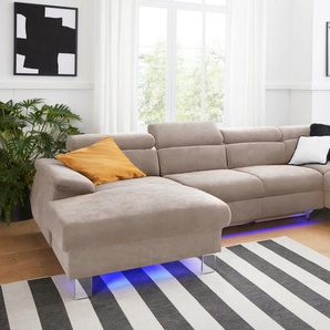 COTTA Polstergarnitur Komaris U-Form, (Set), Set bestehend aus: Wohnlandschaft mit Kopfteilverstellung & Hocker