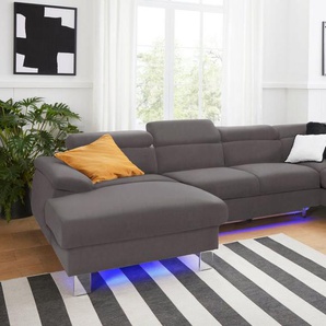 COTTA Polstergarnitur Komaris U-Form, (Set), Set bestehend aus: Wohnlandschaft mit Kopfteilverstellung & Hocker