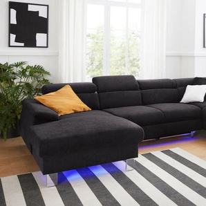 COTTA Polstergarnitur Komaris U-Form, (Set), Set bestehend aus: Wohnlandschaft mit Kopfteilverstellung & Hocker