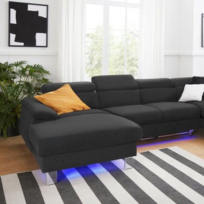 COTTA Polstergarnitur Komaris U-Form, (Set), Set bestehend aus: Wohnlandschaft mit Kopfteilverstellung & Hocker