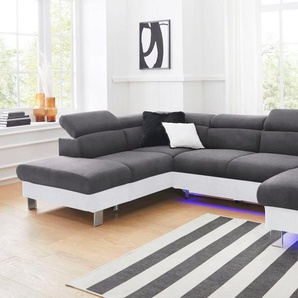 COTTA Polstergarnitur Komaris, (Set), Set: bestehend aus Wohnlandschaft und Hocker, Kopfteilverstellung