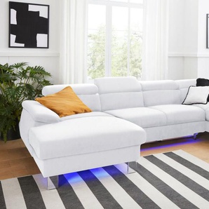 COTTA Polstergarnitur Komaris U-Form, (Set), Set bestehend aus: Wohnlandschaft mit Kopfteilverstellung & Hocker