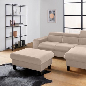 COTTA Polstergarnitur Morven, (Set), Set: bestehend aus Ecksofa und Hocker, Kopfteilverstellung