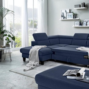 COTTA Polstergarnitur Morven L-Form, (Set), Set bestehend aus: Ecksofa mit Kopfteilverstellung & Hocker