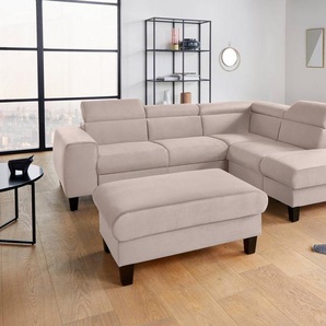 COTTA Polstergarnitur Morven, (Set), Set: bestehend aus Ecksofa und Hocker, Kopfteilverstellung