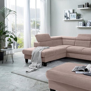COTTA Polstergarnitur Morven L-Form, (Set), Set bestehend aus: Ecksofa mit Kopfteilverstellung & Hocker