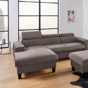COTTA Polstergarnitur Morven, (Set), Set: bestehend aus Ecksofa und Hocker, Kopfteilverstellung