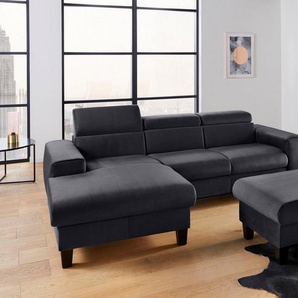 COTTA Polstergarnitur Morven L-Form, (Set), Set bestehend aus: Ecksofa mit Kopfteilverstellung & Hocker