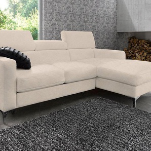 COTTA Polstergarnitur Sammy, (Set), Set: bestehend aus Ecksofa und Hocker, Ecksofa wahlweise Bettfunktion