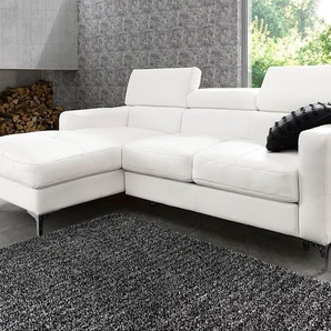 COTTA Polstergarnitur Sammy L-Form, (Set), Set bestehend aus: Ecksofa mit Kopfteilverstellung & Hocker