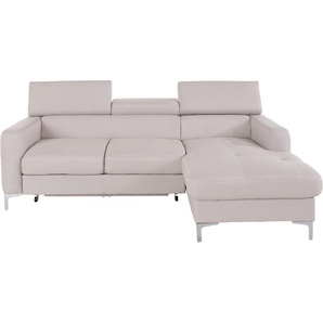 COTTA Polstergarnitur Sammy L-Form, (Set), Set bestehend aus: Ecksofa mit Kopfteilverstellung & Hocker