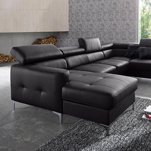 COTTA Polstergarnitur Sammy U-Form, (Set, Tiefe der Recamiere 169 cm), Set bestehend aus: Wohnlandschaft mit Kopfteilverstellung & Hocker