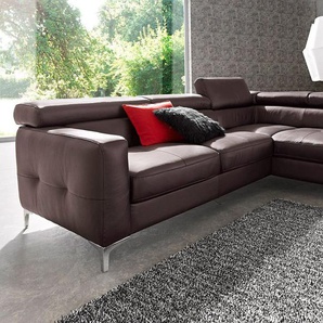 COTTA Polstergarnitur Sammy L-Form, (Set), Set bestehend aus: Ecksofa mit Kopfteilverstellung & Hocker