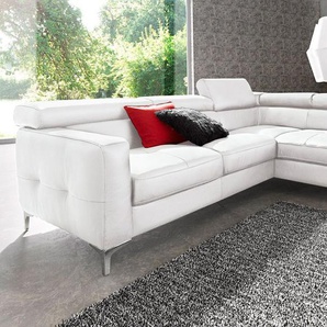 COTTA Polstergarnitur Sammy L-Form, (Set), Set bestehend aus: Ecksofa mit Kopfteilverstellung & Hocker