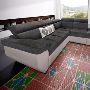 COTTA Polstergarnitur Speedway L-Form, (Set), Set bestehend aus: Ecksofa mit Kopfteilverstellung & Hocker