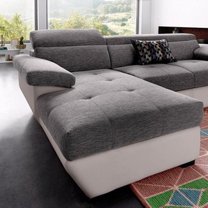 COTTA Polstergarnitur Speedway L-Form, (Set), Set bestehend aus: Ecksofa mit Kopfteilverstellung & Hocker