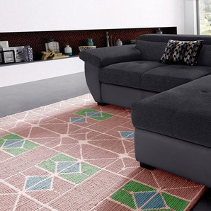 COTTA Polstergarnitur Speedway L-Form, (Set), Set bestehend aus: Ecksofa mit Kopfteilverstellung & Hocker