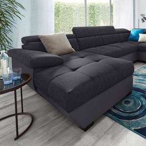 COTTA Polstergarnitur Speedway U-Form, (Set), Set bestehend aus: Wohnlandschaft mit Kopfteilverstellung & Hocker