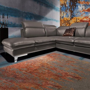 COTTA Polstergarnitur Teresa L-Form, (Set), Set bestehend aus: Ecksofa mit Kopfteilverstellung & Hocker