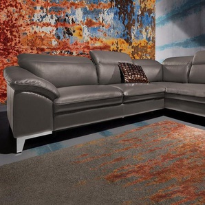 COTTA Polstergarnitur Teresa, (Set), Set: bestehend aus Ecksofa und Hocker, Ecksofa wahlweise Bettfunktion