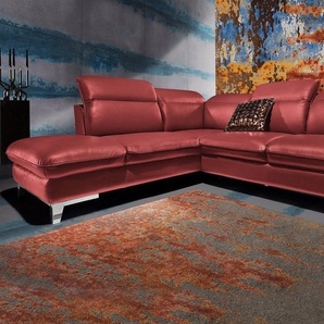 COTTA Polstergarnitur Teresa L-Form, (Set), Set bestehend aus: Ecksofa mit Kopfteilverstellung & Hocker