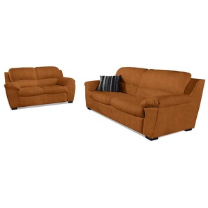 COTTA Sitzgruppe, (Set, 2 tlg.), Garnitur: 2-Sitzer und 2,5-Sitzer Luxus-Microfaser braun Sitzgruppe Couchgarnituren Sets Sofas Couches Wohnzimmer