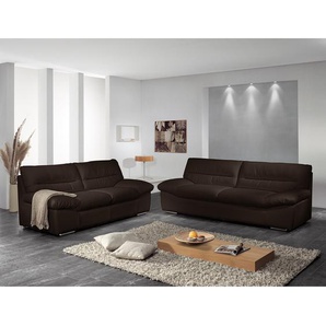 Sofa 3-Sitzer Braun/Dunkelbraun Echtleder 231 x 87 x 100cm Modern