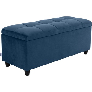 Bettbank COUCH♥ Abgesteppt Sitzbänke Gr. B/H/T: 100 cm x 42,5 cm x 40 cm, Luxus-Microfaser, blau Bettbänke Mit Stauraum, auch als Garderobenbank geeignet, Polsterbank