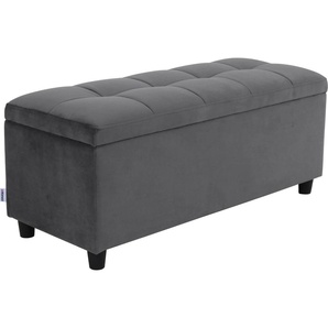 Bettbank COUCH♥ Abgesteppt Sitzbänke Gr. B/H/T: 100 cm x 42,5 cm x 40 cm, Luxus-Microfaser, grau Bettbänke Mit Stauraum, auch als Garderobenbank geeignet, Polsterbank