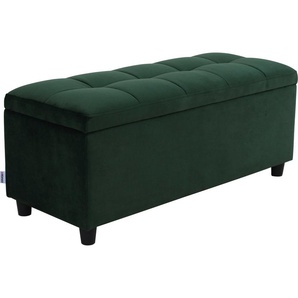 Bettbank COUCH♥ Abgesteppt Sitzbänke Gr. B/H/T: 100 cm x 42,5 cm x 40 cm, Luxus-Microfaser, grün Bettbänke Mit Stauraum, auch als Garderobenbank geeignet, Polsterbank