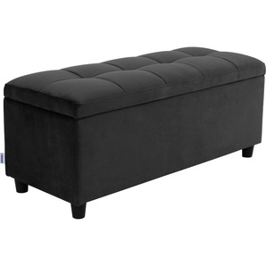 Bettbank COUCH♥ Abgesteppt Sitzbänke Gr. B/H/T: 100 cm x 42,5 cm x 40 cm, Luxus-Microfaser, schwarz Bettbänke Mit Stauraum, auch als Garderobenbank geeignet, Polsterbank