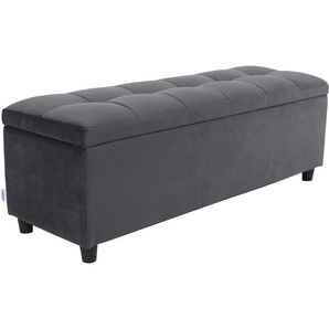 Bettbank COUCH♥ Abgesteppt Sitzbänke Gr. B/H/T: 120 cm x 42,5 cm x 40 cm, Luxus-Microfaser, grau Bettbänke Mit Stauraum, auch als Garderobenbank geeignet, Polsterbank