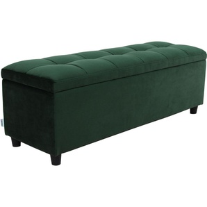 Bettbank COUCH♥ Abgesteppt Sitzbänke Gr. B/H/T: 120 cm x 42,5 cm x 40 cm, Luxus-Microfaser, grün Bettbänke Mit Stauraum, auch als Garderobenbank geeignet, Polsterbank