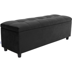 Bettbank COUCH♥ Abgesteppt Sitzbänke Gr. B/H/T: 120 cm x 42,5 cm x 40 cm, Luxus-Microfaser, schwarz Bettbänke Mit Stauraum, auch als Garderobenbank geeignet, Polsterbank