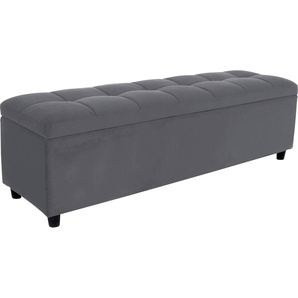 Bettbank COUCH♥ Abgesteppt Sitzbänke Gr. B/H/T: 140 cm x 42,5 cm x 40 cm, Luxus-Microfaser, grau Bettbänke Mit Stauraum, auch als Garderobenbank geeignet, Polsterbank