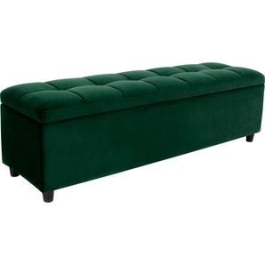 Bettbank COUCH♥ Abgesteppt Sitzbänke Gr. B/H/T: 140 cm x 42,5 cm x 40 cm, Luxus-Microfaser, grün Bettbänke Mit Stauraum, auch als Garderobenbank geeignet, Polsterbank