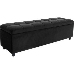 Bettbank COUCH♥ Abgesteppt Sitzbänke Gr. B/H/T: 140 cm x 42,5 cm x 40 cm, Luxus-Microfaser, schwarz Bettbänke Mit Stauraum, auch als Garderobenbank geeignet, Polsterbank
