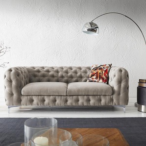Couch Corleone 225x97 cm Beige 3-Sitzer Sofa, 3 Sitzer