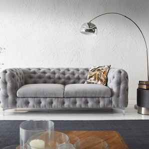 Couch Corleone 225x97x76 Grau 3-Sitzer Sofa, 3 Sitzer