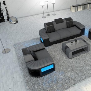 Couchgarnitur Bellagio Stoff 3er 2er 1er