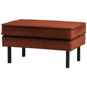 Couchhocker in Rostfarben Samt Retro Style