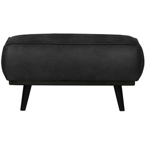Couchhocker in Schwarz Kunstwildleder 80 cm breit