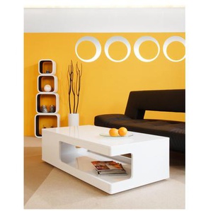 Couchtisch 120x60 cm, Weiß Hochglanz - Wohnzimmertisch, Sofatisch