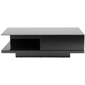 Couchtisch 120x60x36 cm, schwarz, hochglanz lackiert, 8 mm Glasplatte - Wohnzimmertisch, Sofatisch