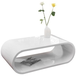 Couchtisch 120x60x40 cm, weiß, hochglanz lackiert - Wohnzimmertisch, Sofatisch