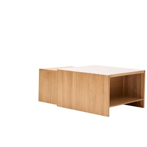 Couchtisch 2er Set - weiß - Materialmix - 60 cm - 40 cm | Möbel Kraft