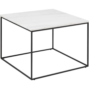 Couchtisch ANDAS Bryan Tische Gr. B/H/T: 60 cm x 45 cm x 60 cm, weiß (mamor, weiß) Ablagetisch Beistelltisch Couchtisch Eckige Couchtische eckig Tisch mit Tischplatte aus weißem Mamor und Gestell Metall