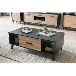 Couchtisch 125 x 47 x 65cm Schwarz/Beige