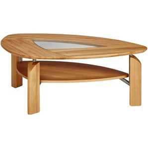 Couchtisch aus Asteiche mit Glas  Heka ¦ holzfarben ¦ Maße (cm): B: 84,5 H: 45 T: 84,5